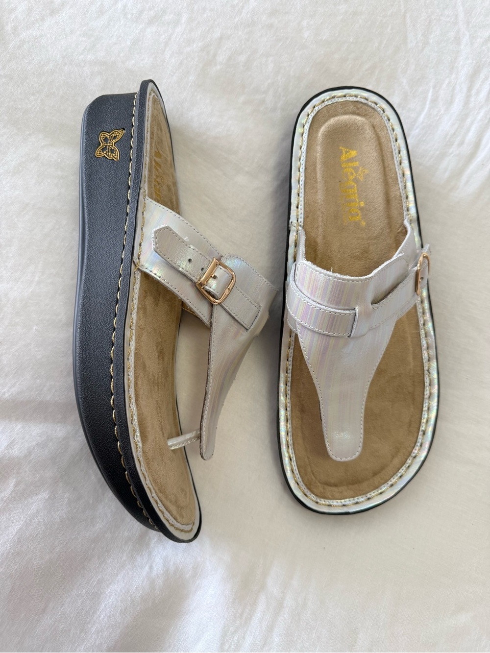 Alegria | Women’s 42 (US 11.5-12) | Opalesque Leather Thong Sandals Kennedi